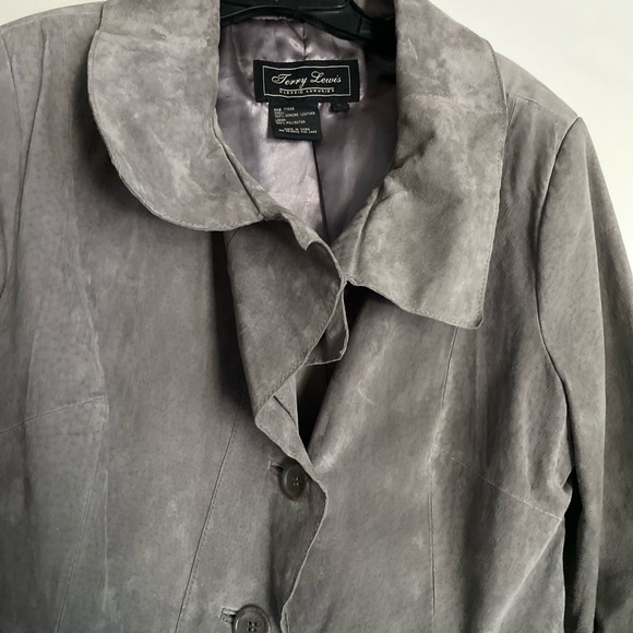 Wash and Dry 100% suede gray/blue jacket - Picture 3 of 11